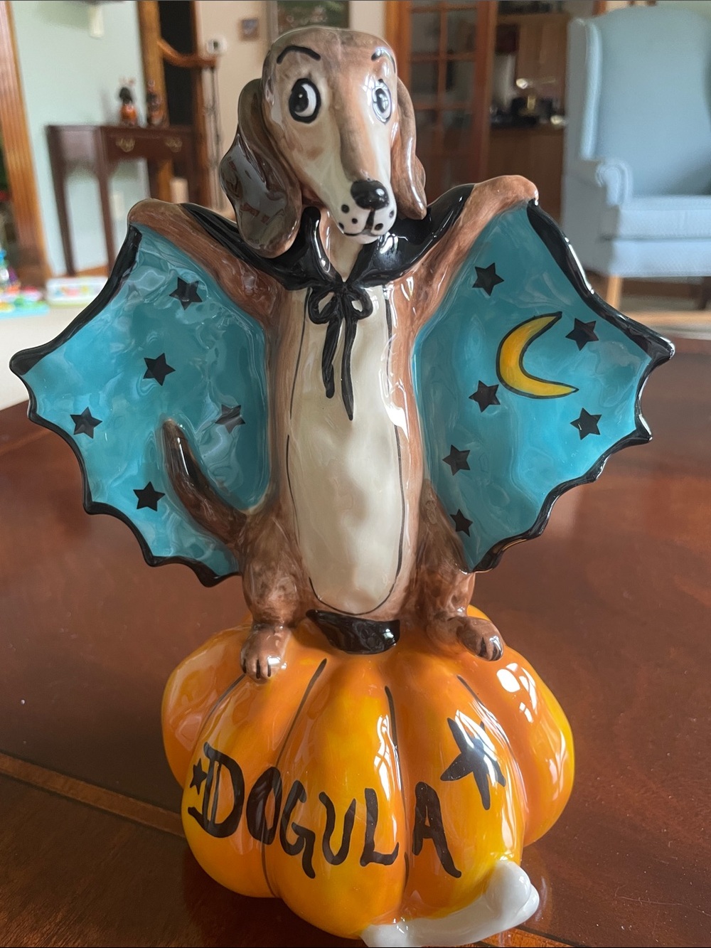 Blue Sky Clay works Dachshund Dogula figurine